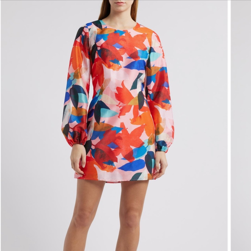 Hutch Multicolor Abstract Long Sleeve Dress